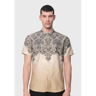 MOC Kemeja Batik Shanghai Lengan Pendek Pria SAFIDY-KHAKI