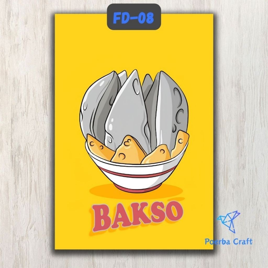 Jual Hiasan Dinding Poster Kayu Poster Makanan Sticker Glossy HD ...