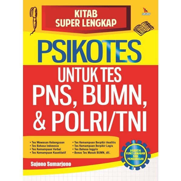 Jual Kitab Super Lengkap Psikotes Untuk Tes Pns Bumn And Polri Tni