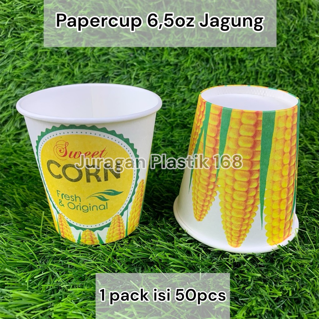 Jual Paper Cup 6,5oz Motif Jagung / Gelas Kertas Jasuke - Isi 50Pcs ...