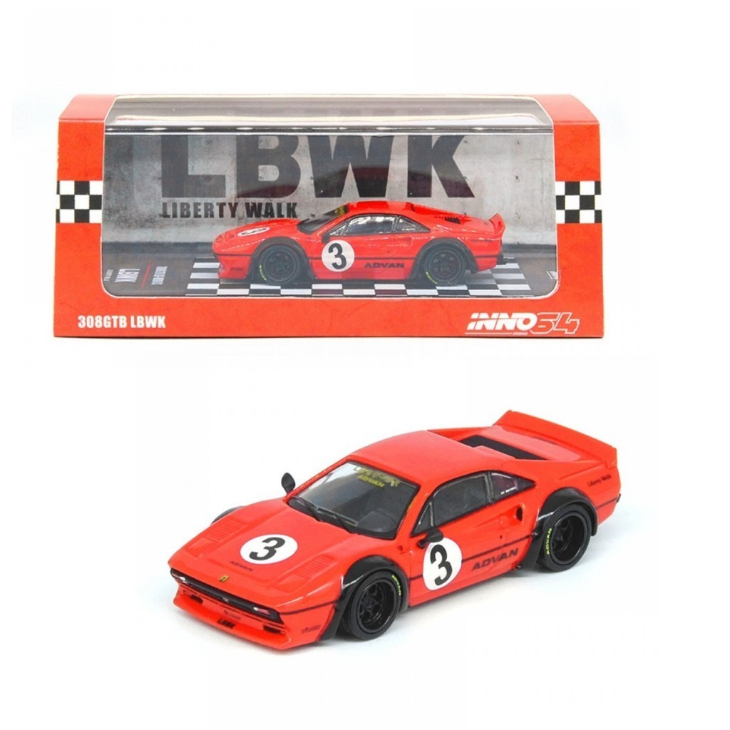 Voiture Miniature INNO64 1:64 - LBWK Nissan 308 GTB Blanche, Modèle Die-cast 2024
