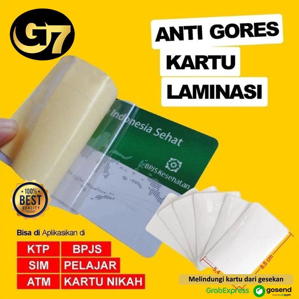 Jual Anti Gores KTP SIM ATM Sticker Laminasi Transparan Pelindung Kartu ...