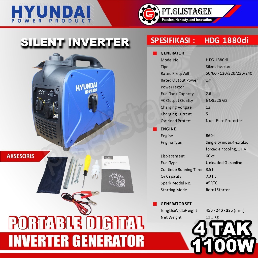 Jual Spesial Diskon Hyundai Hdg Mesin Genset Silent Tak Generator Bensin Watt