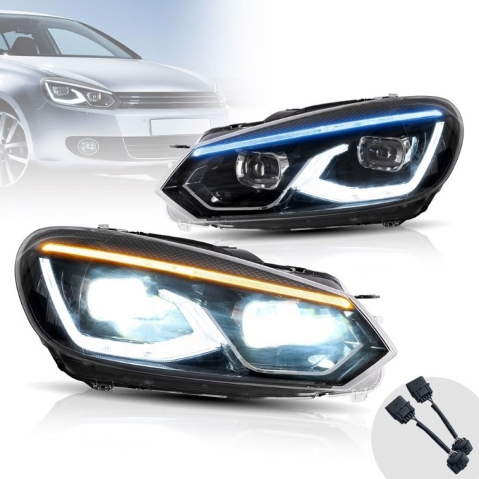 Jual headlight vw golf mk6 TSI headlamp lampu mobil plug n play vland ...