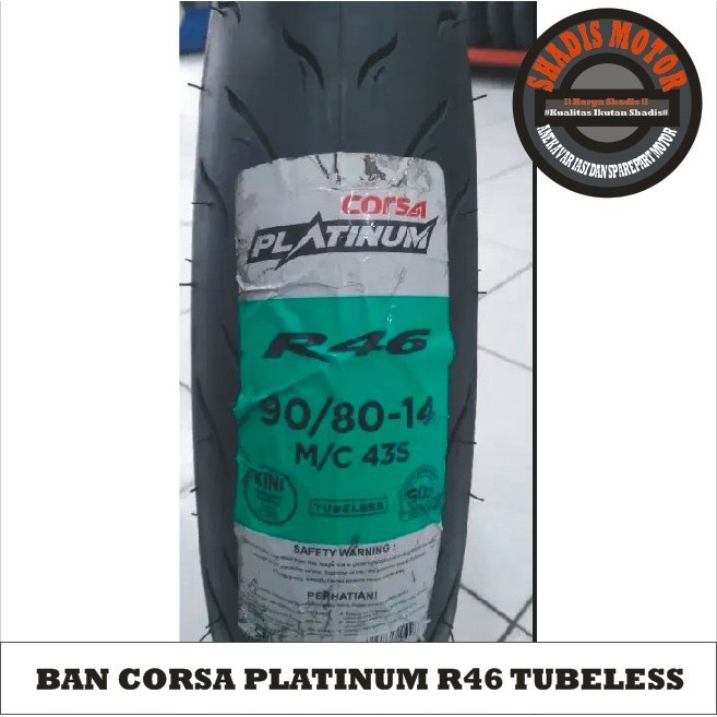 Jual Ban Motor Merk Corsa Tubeless Tipe R46 Ukuran 90/80 Ring 14 Ban ...