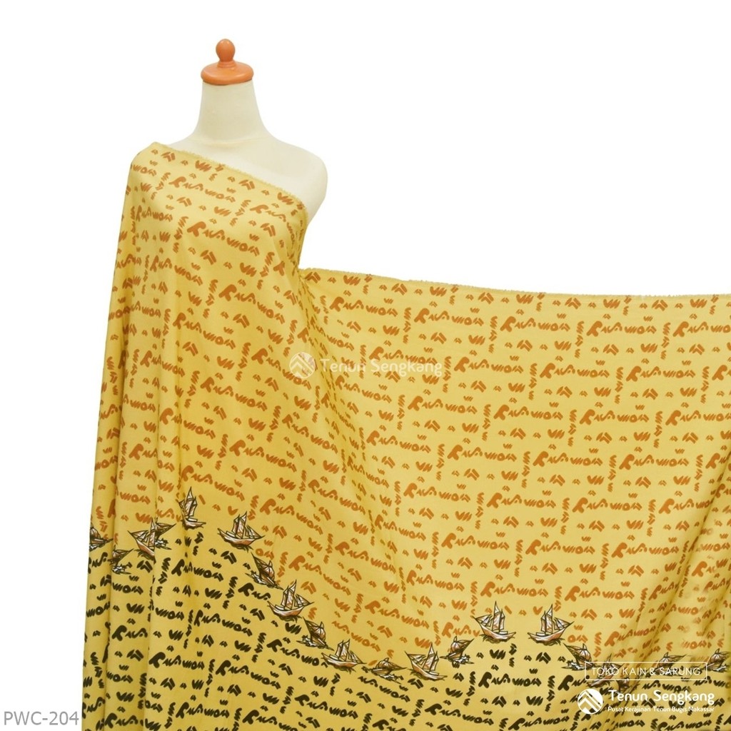 Jual Kain Tenun Batik Lontara Bugis Kombinasi Makassar Halus Krem Hitam ...