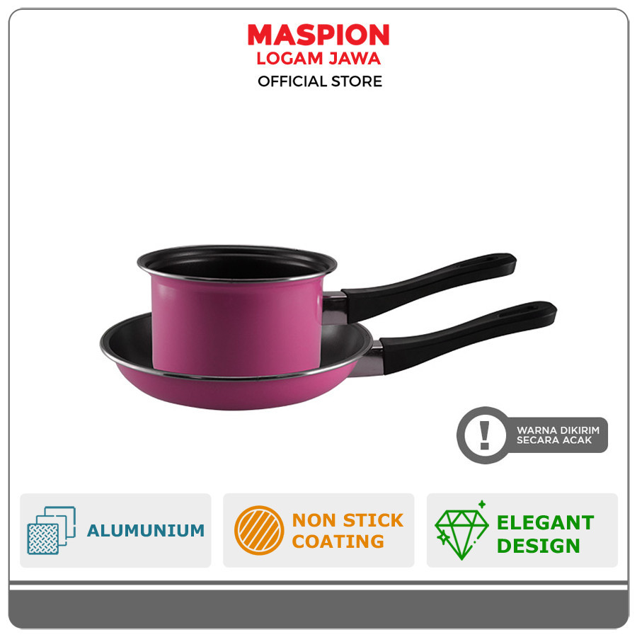 Jual Maspion Maslon Frypan Milkpan Alumunium Pastela Set 14/20 cm ...