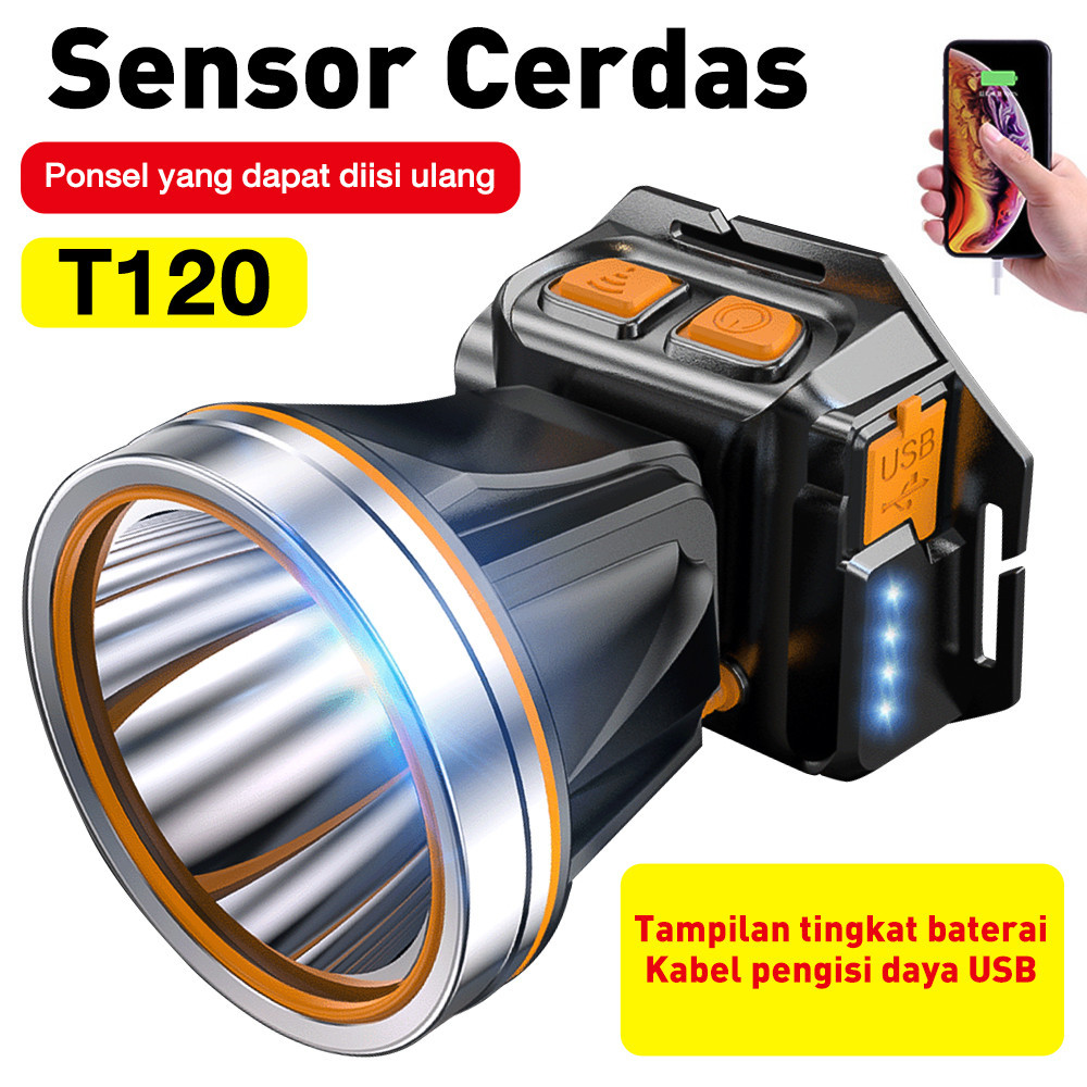 Jual LED Senter Super Terang/Terang Anti Air/USB Rechargeable/Dengan ...