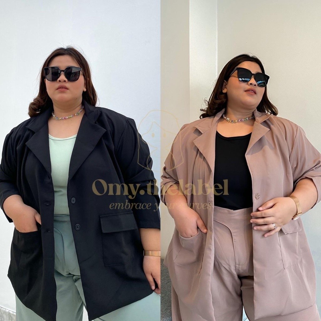 Jual PROMO April Blazer Super Jumbo Muat BB 140 LD 150 Big Size Plus Size Oversize Long Sleeve Suit Office Jas Outer Blazer Casual Formal Wanita Shopee Indonesia