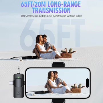 【✅】Mic Wireless Clip On 3 In1 Mikrofon Nirkabel Untuk IPhone Type C 3.5mm Nirkabel Lavalier