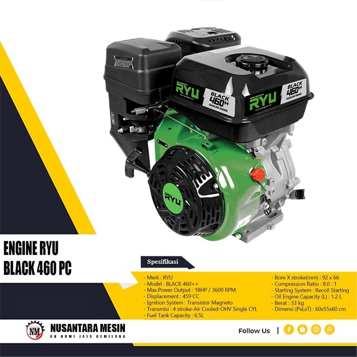 Jual MESIN PENGGERAK SERBAGUNA / ENGINE RYU BLACK 460++ PUTARAN CEPAT ...