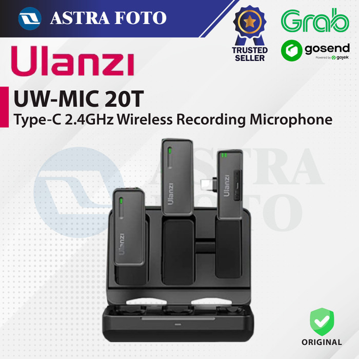 Jual Ulanzi UW-MIC 20T 2.4GHz Type C Dual Wireless Recording Microphone ...