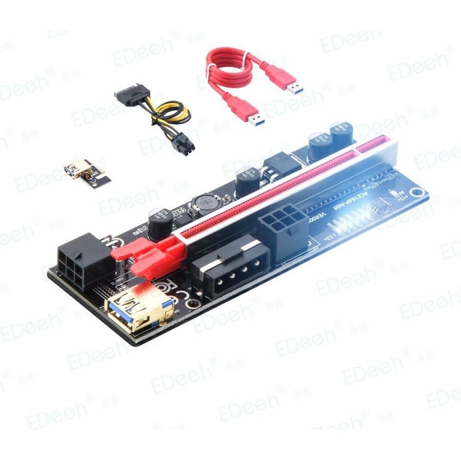 Jual PCIE Riser VGA Version 010S PLUS 8 KAPASITOR Capacitor VERSI ...