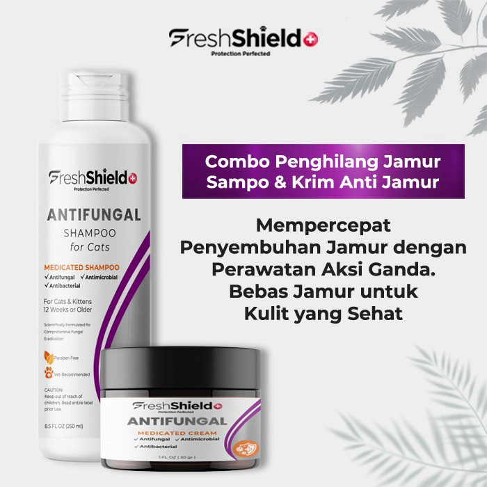 Jual Fresh Shield+ Combo Antifungal Medicated Cream & Shampoo for Cats ...