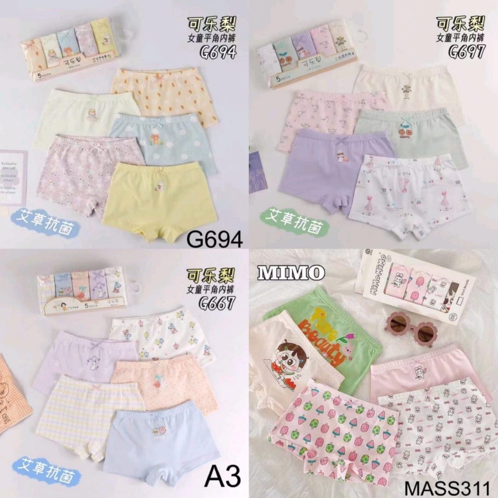 Jual ( 1 SET ISI 5 PCS ) ( BANYAK MOTIF ) Celana dalam anak perempuan
