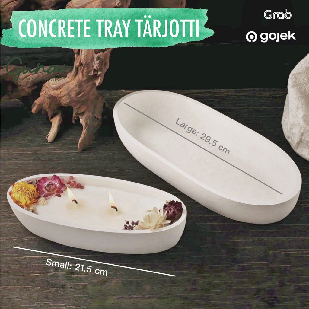 Jual Concrete Nordic Tray Tarjotti Alas Tatakan Semen Wadah Lilin Aromaterapi Beton Tray