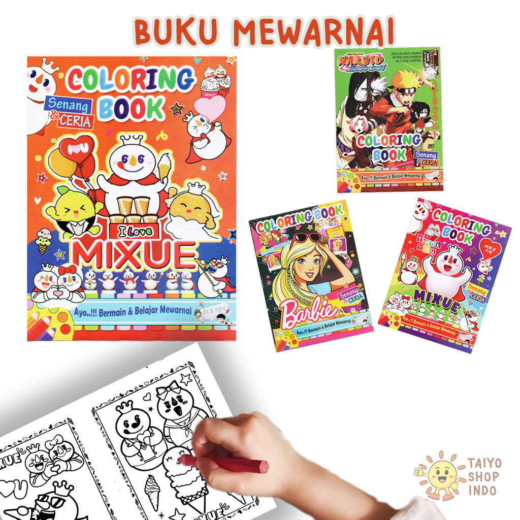 Jual TAIYO Mainan Anak Buku Mewarnai Edukasi Kreatif Painting Coloring ...