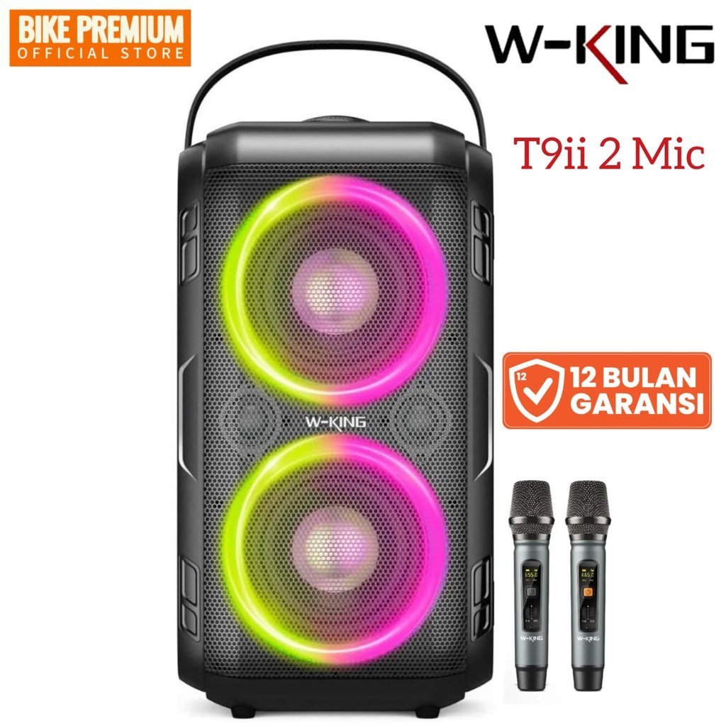 Jual Speaker Bluetooth Karaoke WKING T9 T9ii 2 Mic Portable Speker Bass