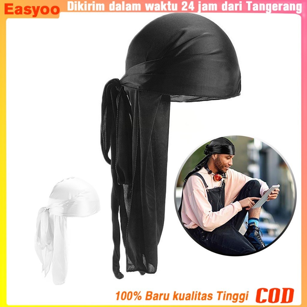 Jual Du-Rag Hip Hop Aksesoris Rambut /Durag /Ikat Kepala /Bandana Hitam ...
