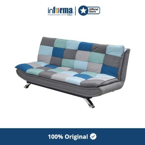 Jual Informa Neo Faith Sofa Bed Fabric Patchwork - Abu-Abu/Biru ...