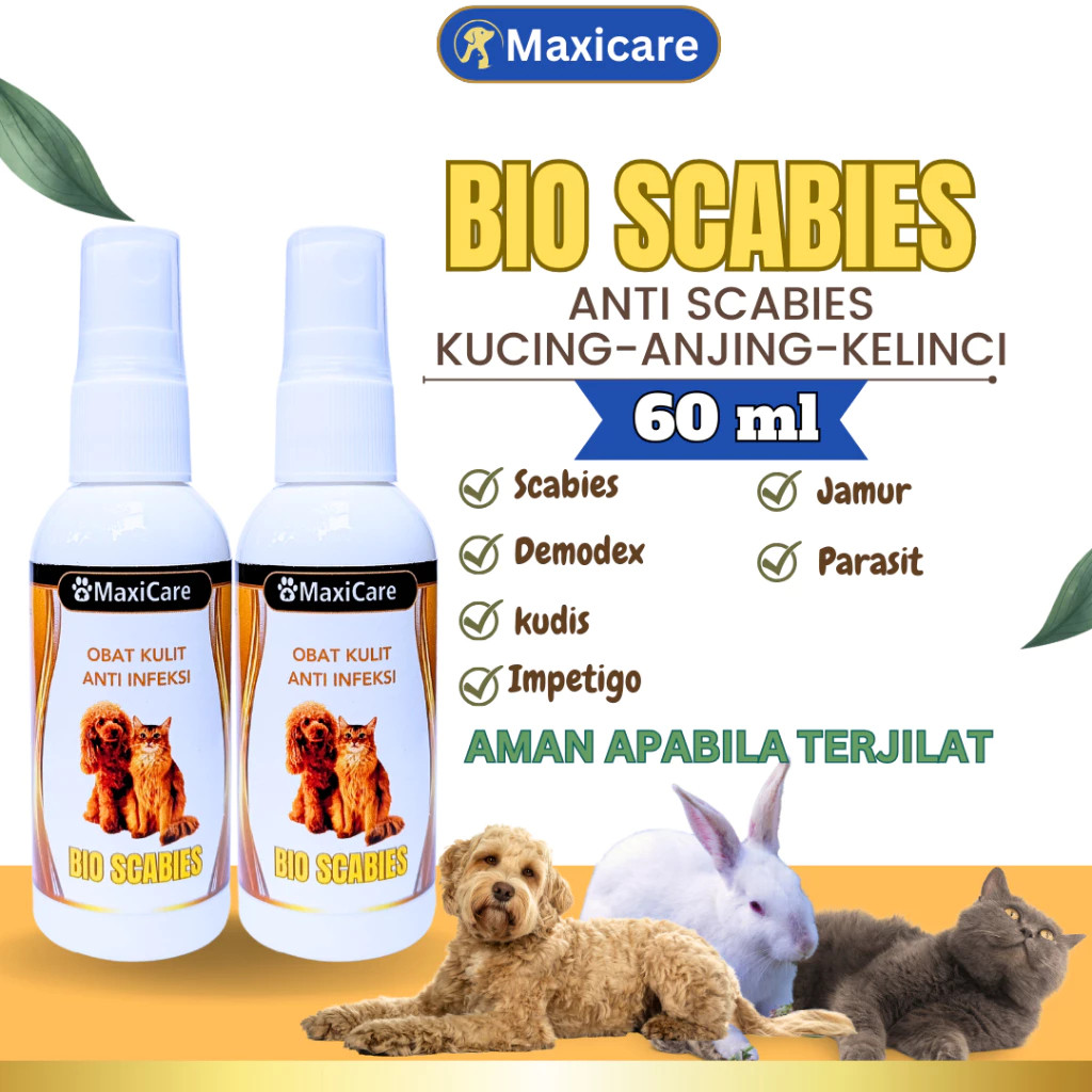 Jual PL Maxicare BIO SCABIES 60ml Obat Jamur Kucing Scabies Kulit Spray ...