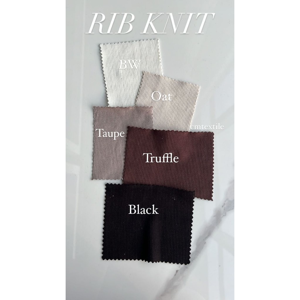 Jual NEW RIB 360 / BLACK (KNIT) BY CM ORIGINAL KAIN (min order 3kg ...