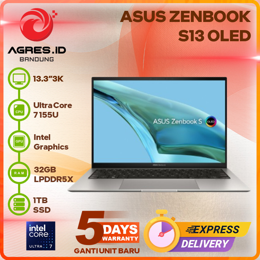 Jual Asus Zenbook S13 Oled Ux5304ma Core Ultra 7 155u 32gb 1tb 13 3 3k