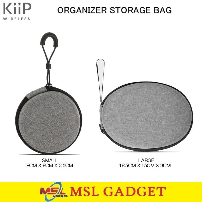 KiiP Wireless Travel Organizer Storage Bag Tas Charger Kabel Powerbank
