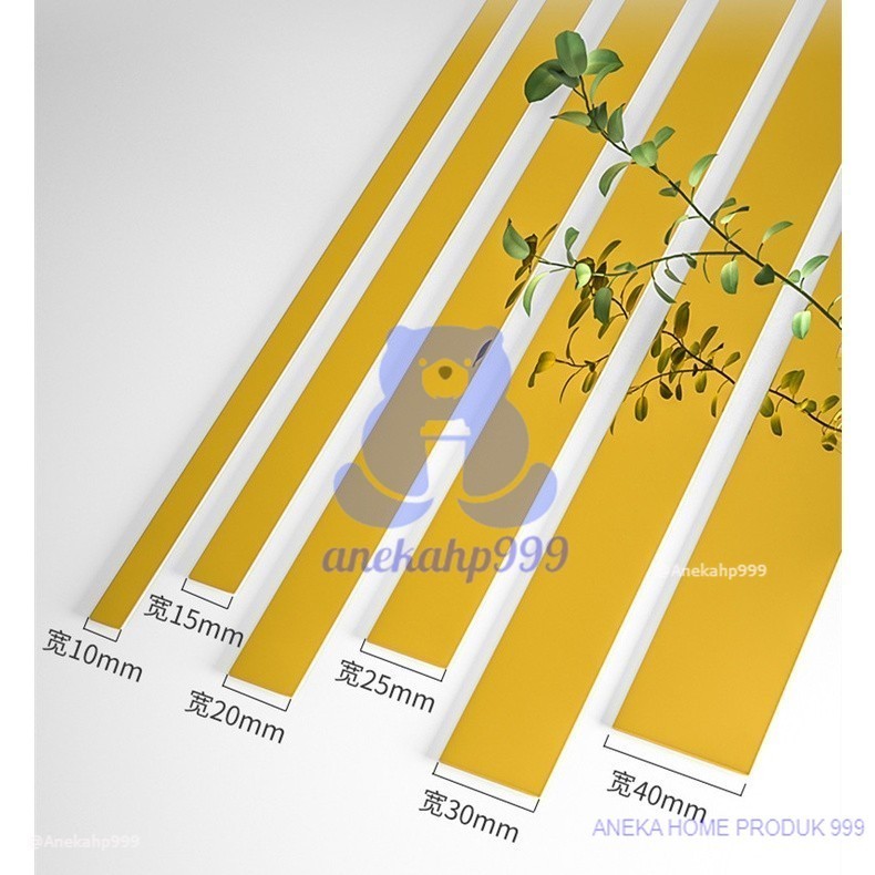 Jual List Plat Strip Gold Mirror Sticker / List Strip emas rata cermin ...