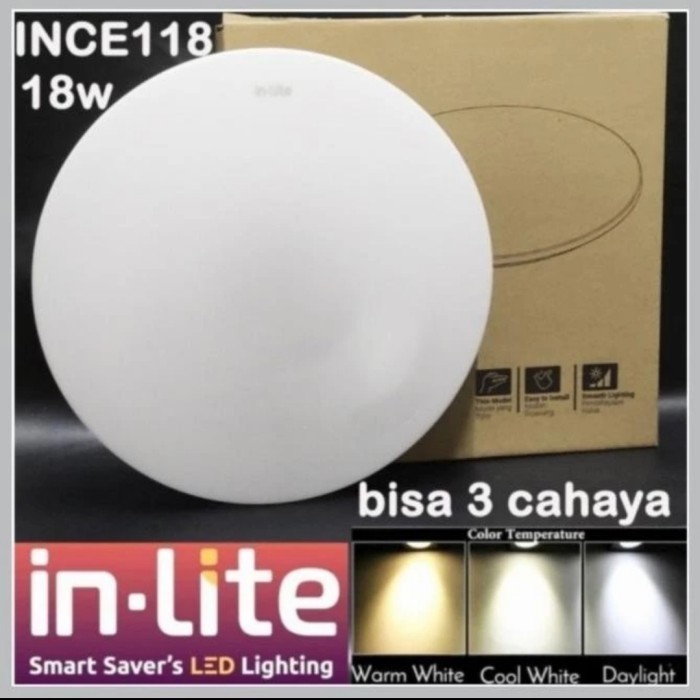 Jual Lampu Ceiling Led Plafon Inlite INCE118-ST 18 Watt TriColor Switch ...
