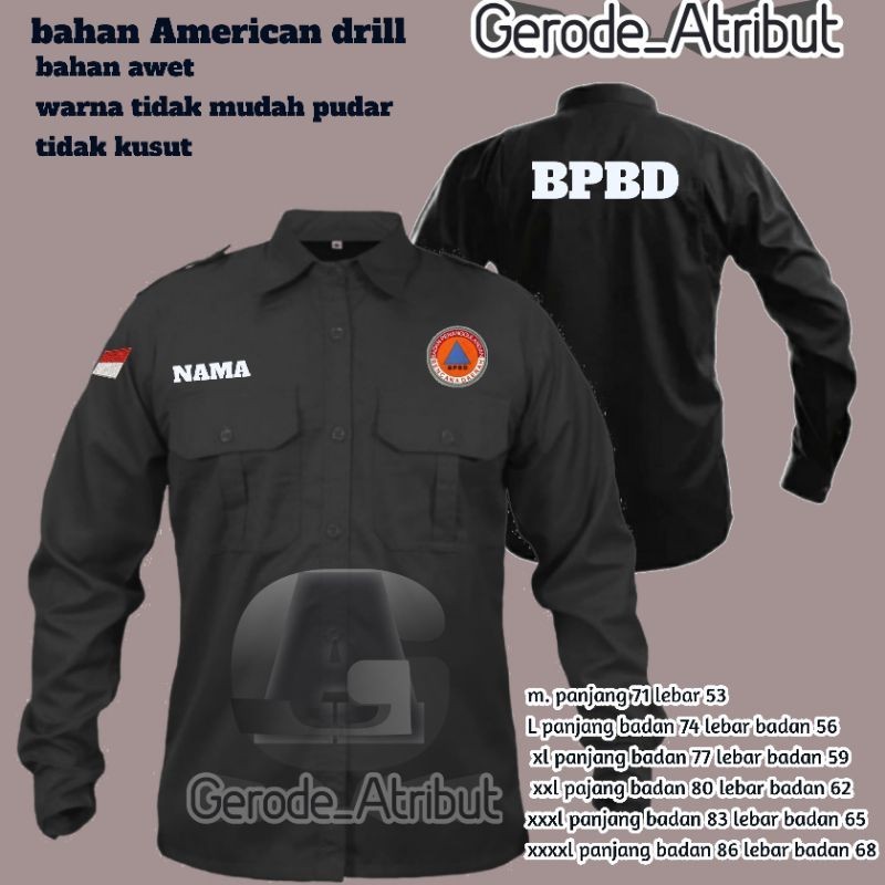 Jual kemeja pdl bpbd / kemeja bpbd/ baju kemeja bpbd/seragam bpbd ...