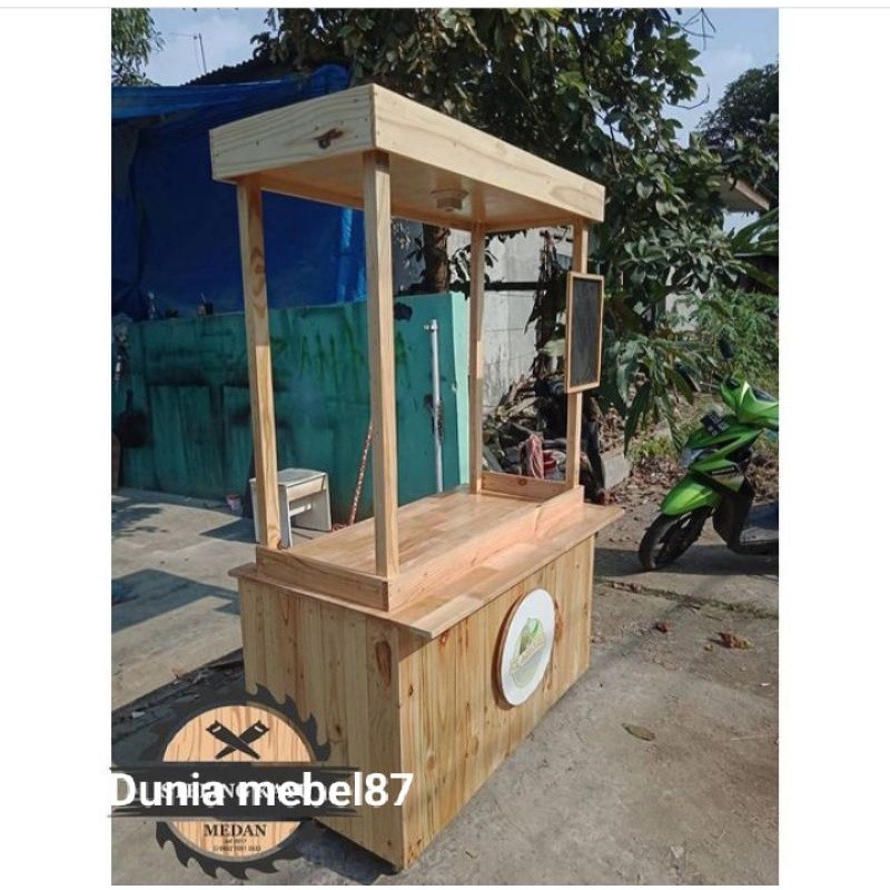 Jual Booth Kayu Jati Belanda Murah Gerobak Jualan Booth Portabel Modern