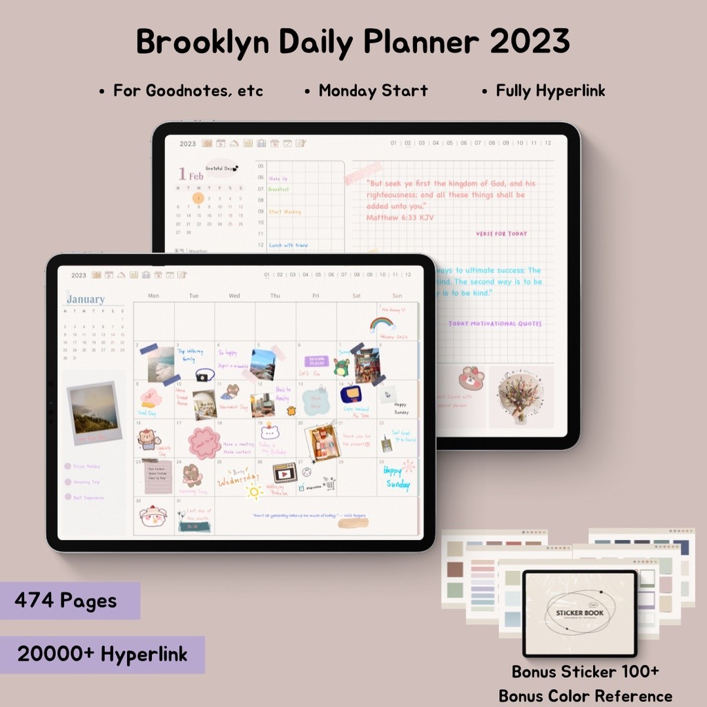 Jual Digital Planner 2024 for Goodnotes Notability dll --- Brooklyn ...
