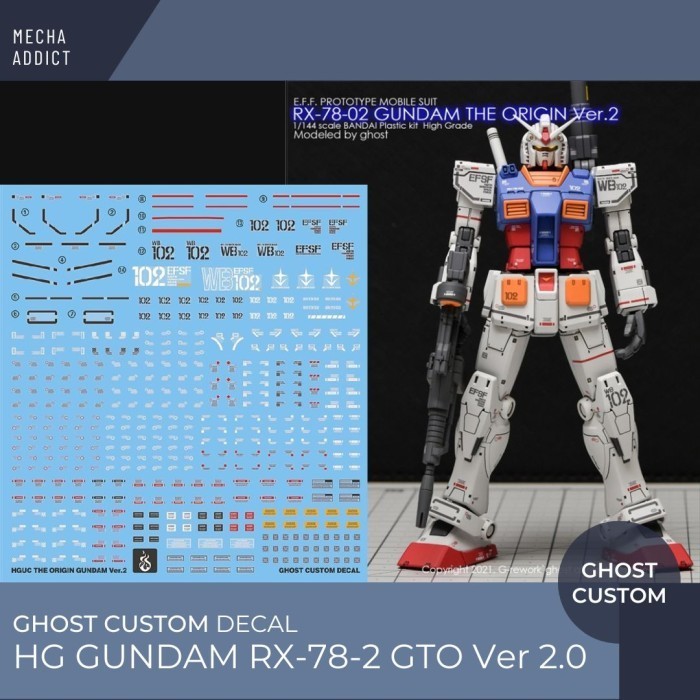 Jual Water Slide Decal HG Gundam RX-78-2 GTO by Ghost Decal | Shopee ...