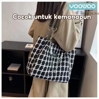 Jual YooWoo Tas Tote Bag Tote Bag Tweed Tas Tweed Tas Bahu