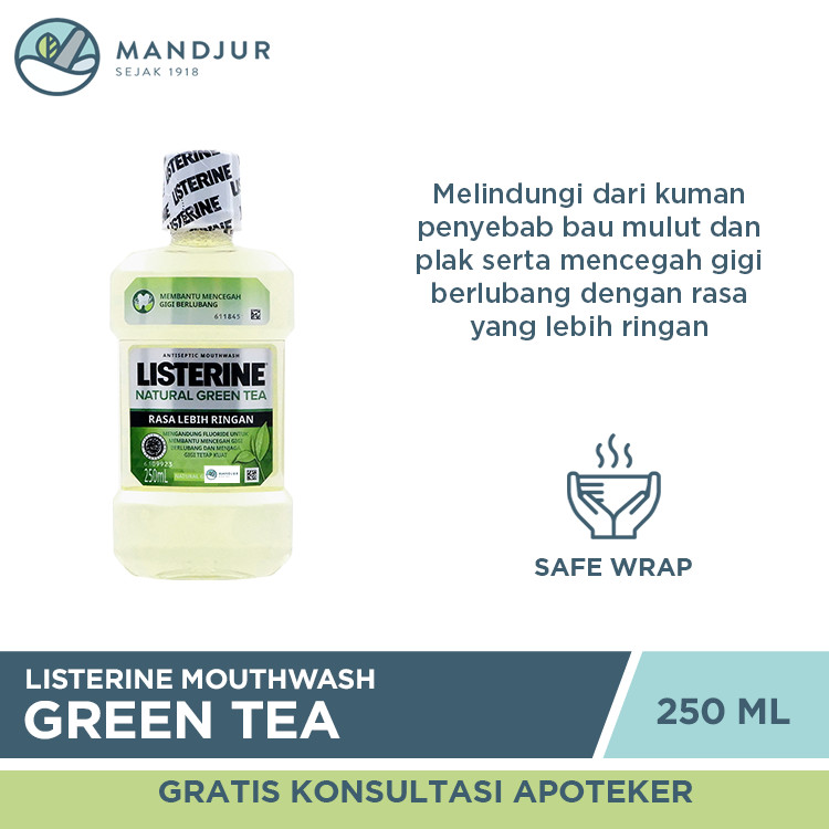 Jual Listerine Green Tea Mouthwash 250 mL Membantu Mencegah Gigi