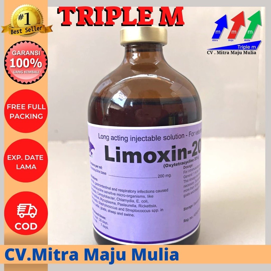 Jual LIMOXIN 200 isi 100 ml LA Long Acting - Antibiotik Oxytetracyclin ...