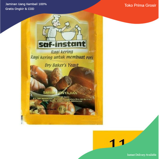 Jual Ragi Kering Saf-Instant Sachet 11 Gram/ Bahan Roti Dan Kue ...