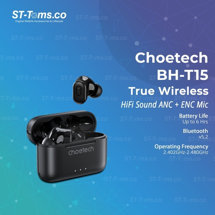 Jual Choetech BH-T15 BHT15 BH T 15 True Wireless TWS HiFi Sound ANC ENC ...