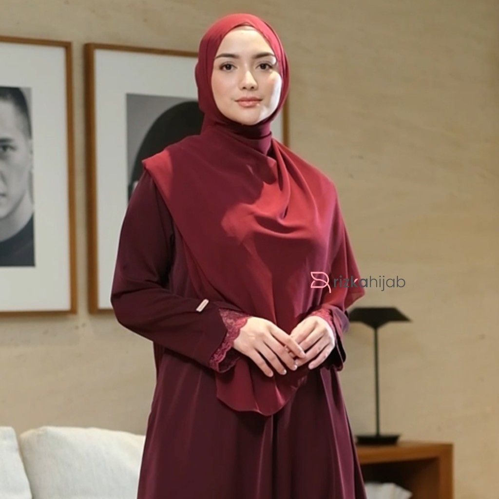 Jual Rizka Hijab - Marwa Abaya Lace | Shopee Indonesia