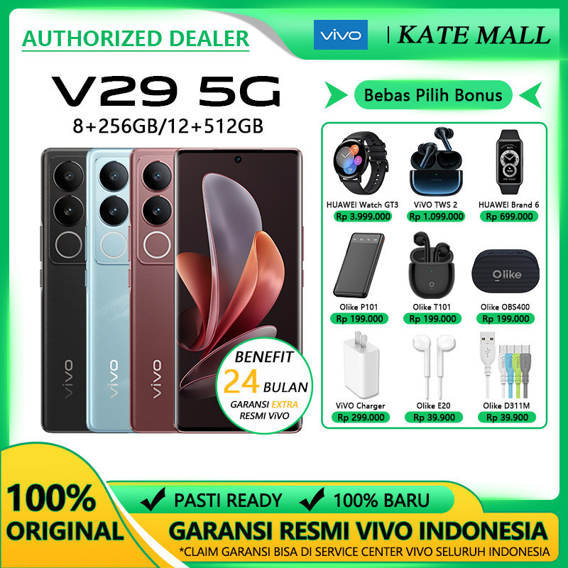 Jual Vivo V29e/Vivo V29 5G 12/512GB NFC 50 MP HD AF Selfie 3D Curved ...