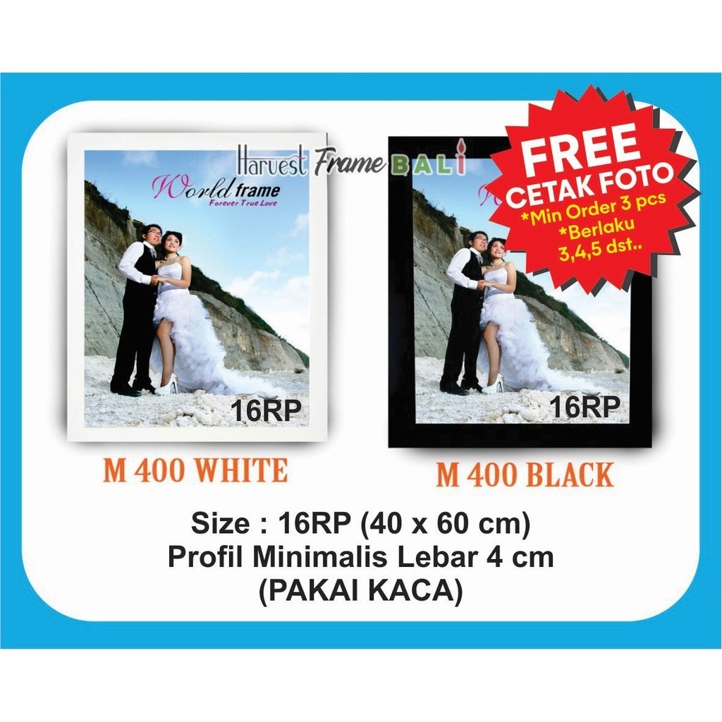 Jual (FREE CETAK) 16RS 16RP Frame Foto - Pigura Photo - Bingkai ...