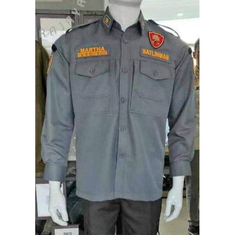 Jual seragam hansip satlinmas linmas terbaru 2024 warna abu seragam ...
