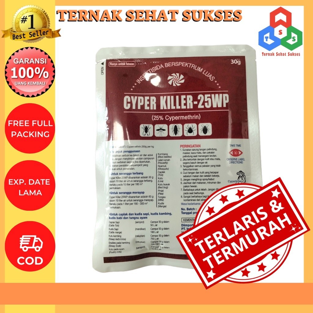 Jual Cyperkiller Cyper Killer 25 wp 30 gram ORIGINAL / Insektisida ...
