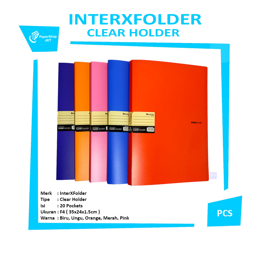 Jual InterXfolder - Macrons Clear Holder 20 Lembar Folio - Pcs | Shopee ...