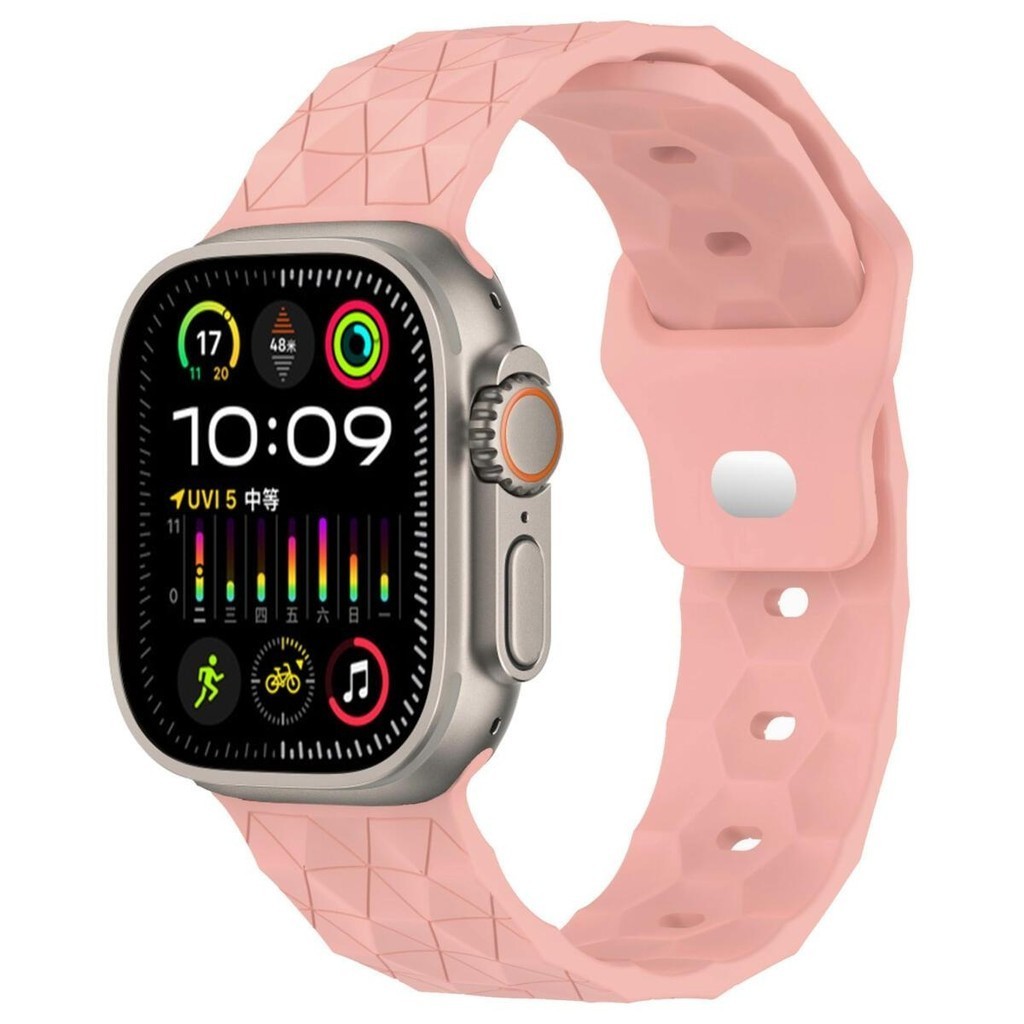 Sport Silicone Strap for Apple Watch Ultra 49mm Football Pattern Jam  Tangan Buckle Bracelet Band for Iwatch Series 11 10 SE 46mm 