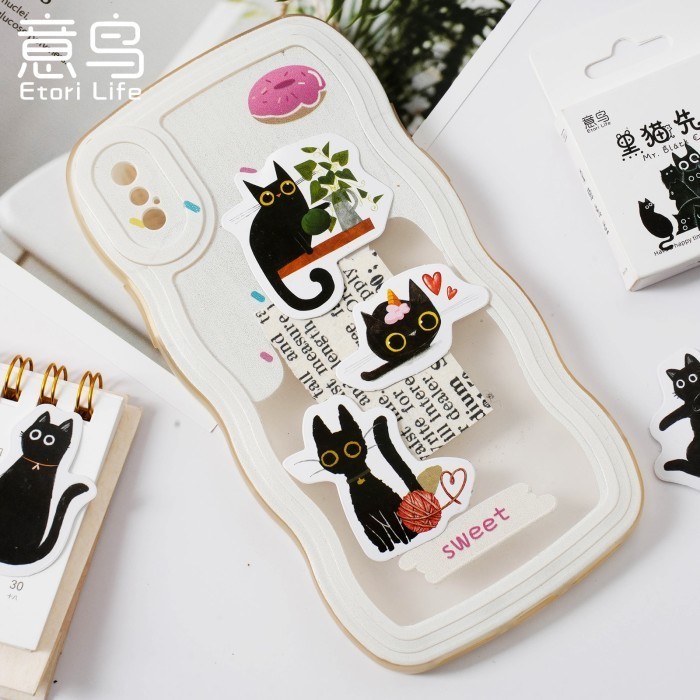Jual Sticker Kucing BLACK CAT Isi 46 Lembar Deco Stiker Lucu Journal ...