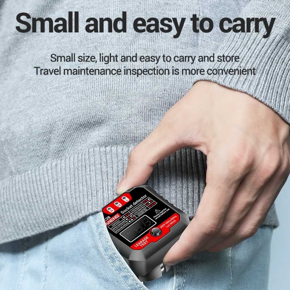 Jual Smart Socket Tester Detector Digital Display EU Plug - AC28 ...