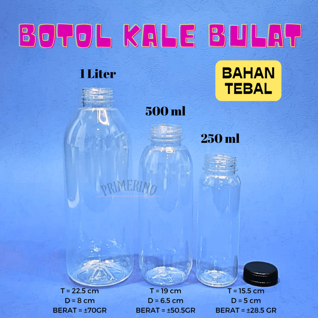 Jual [RP] BOTOL KALE 1000 ML BULAT TEBAL / BOTOL ALMOND 1 LITER 1 L ...