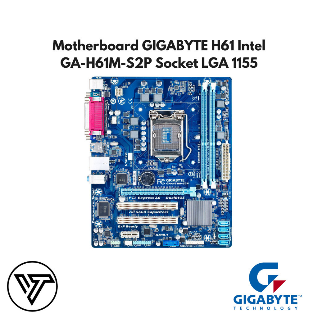 Jual Motherboard GIGABYTE H61 Intel GAH61MS2P Socket LGA 1155 Shopee Indonesia
